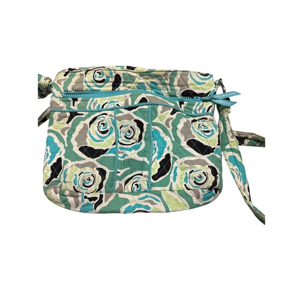 New Direction Green Turquoise Floral‎ Quilted Hipster Crossbody